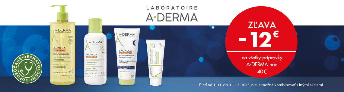 A-derma - zľava 12 € nad 40€